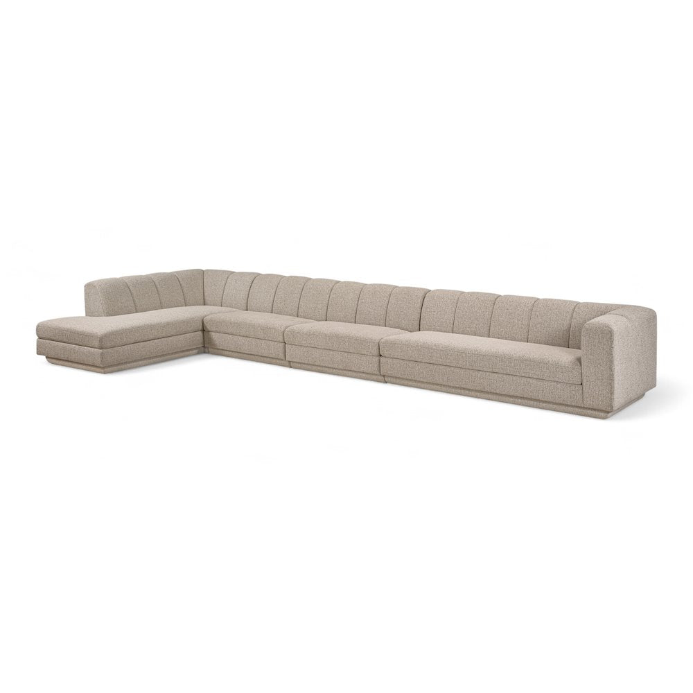Modari Beige Fabric Upholstered 4pc. Modular Sectional