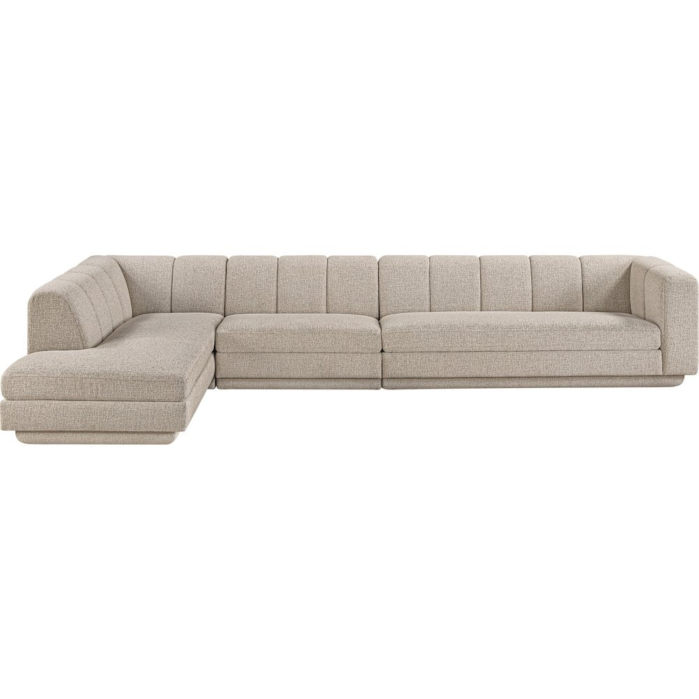 Modari Beige Fabric Upholstered 4pc. Modular Sectional