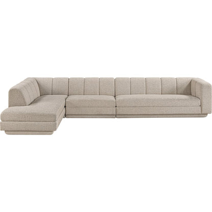 Modari Beige Fabric Upholstered 4pc. Modular Sectional