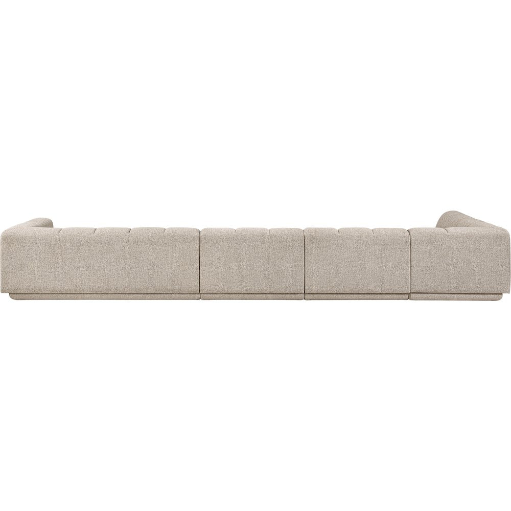 Modari Beige Fabric Upholstered 4pc. Modular Sectional