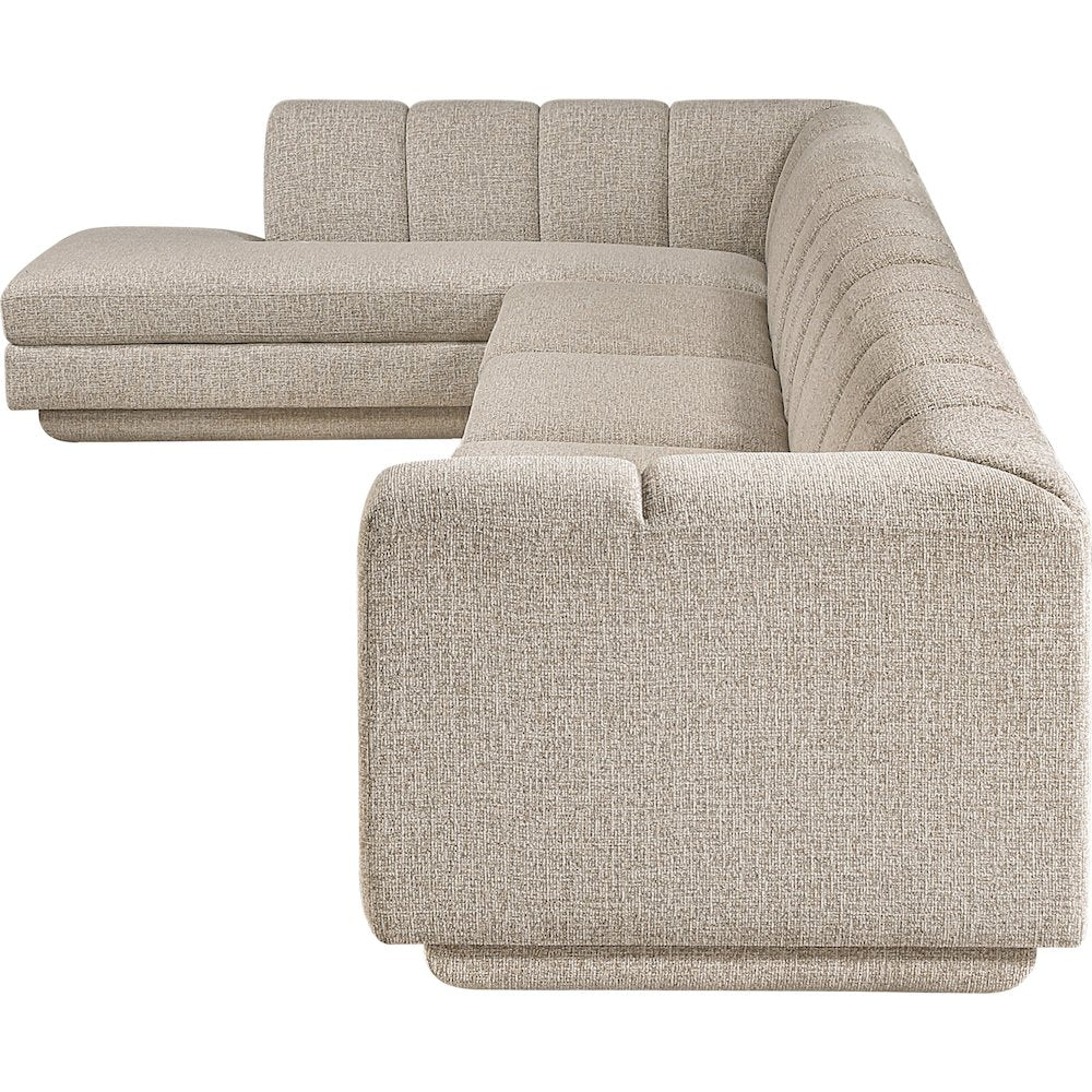 Modari Beige Fabric Upholstered 4pc. Modular Sectional