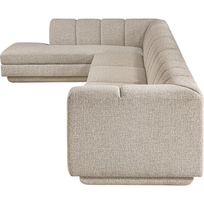 Modari Beige Fabric Upholstered 4pc. Modular Sectional