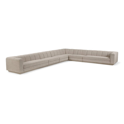 Modari Beige Fabric Upholstered 6pc. Modular Sectional
