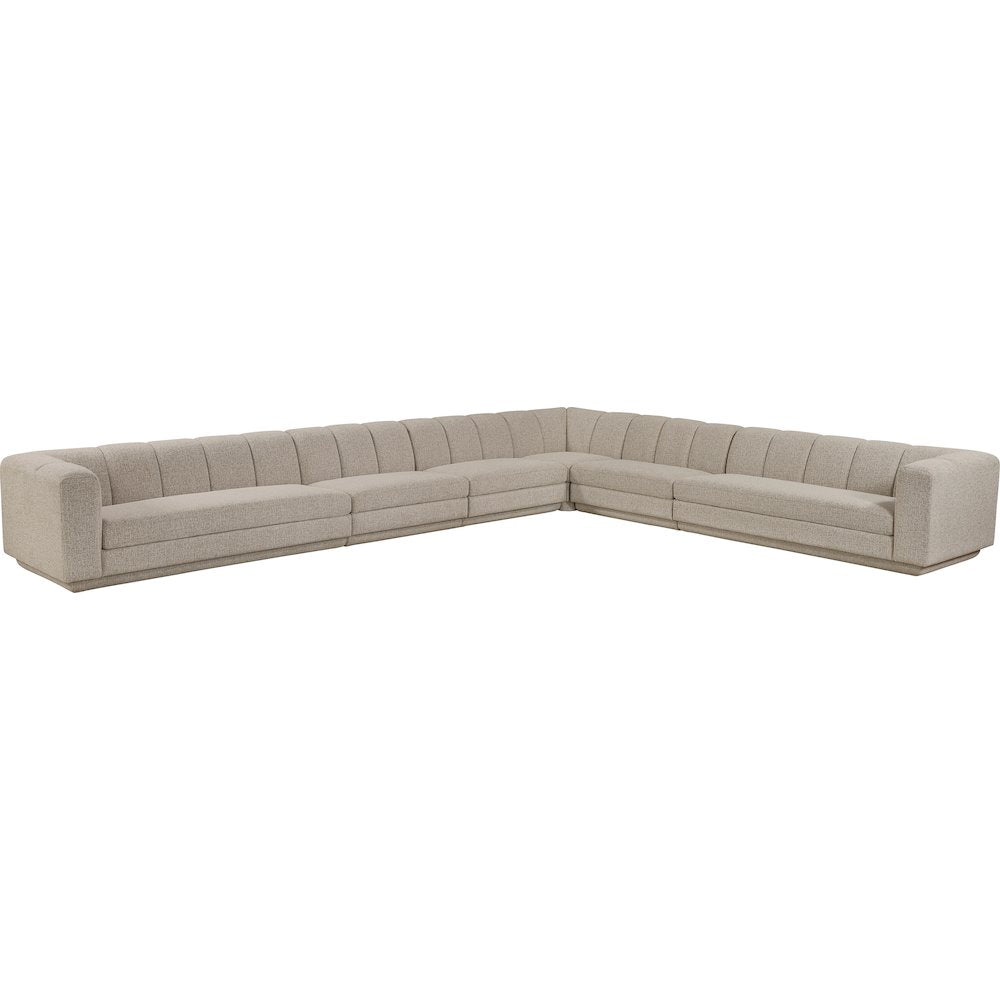 Modari Beige Fabric Upholstered 6pc. Modular Sectional