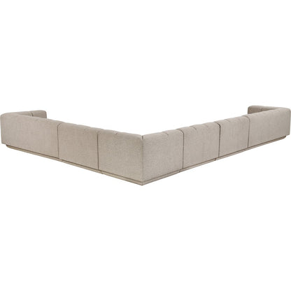 Modari Beige Fabric Upholstered 6pc. Modular Sectional