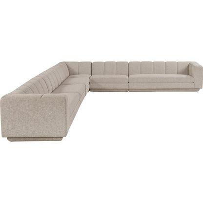 Modari Beige Fabric Upholstered 6pc. Modular Sectional