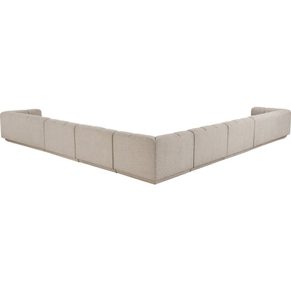 Modari Beige Fabric Upholstered 7pc. Modular Sectional