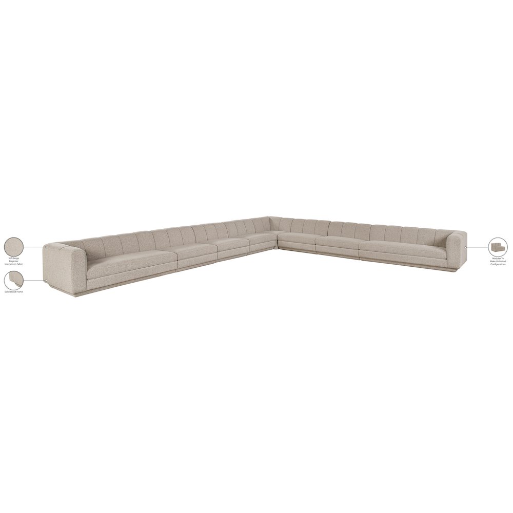Modari Beige Fabric Upholstered 8pc. Modular Sectional