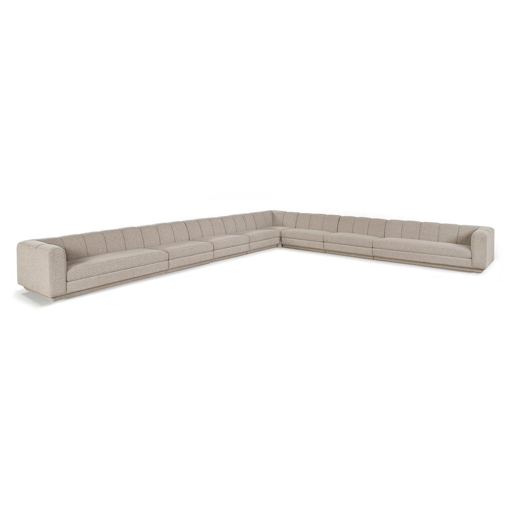 Modari Beige Fabric Upholstered 8pc. Modular Sectional