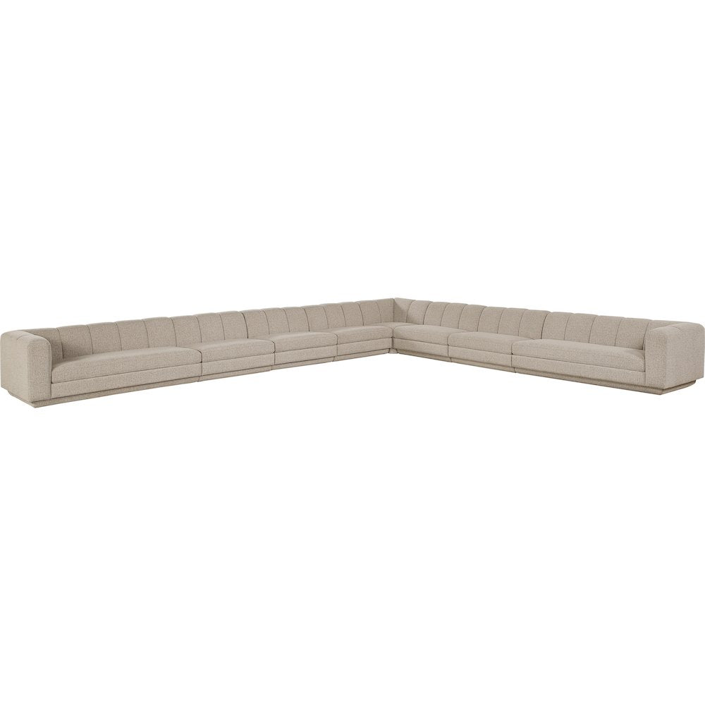Modari Beige Fabric Upholstered 8pc. Modular Sectional