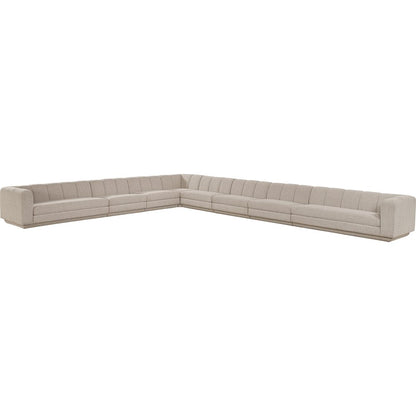 Modari Beige Fabric Upholstered 8pc. Modular Sectional