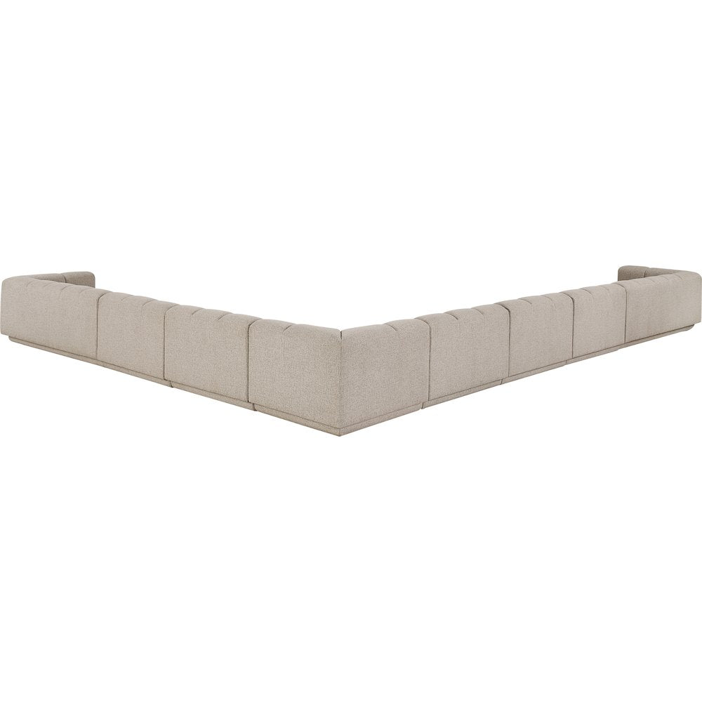 Modari Beige Fabric Upholstered 8pc. Modular Sectional