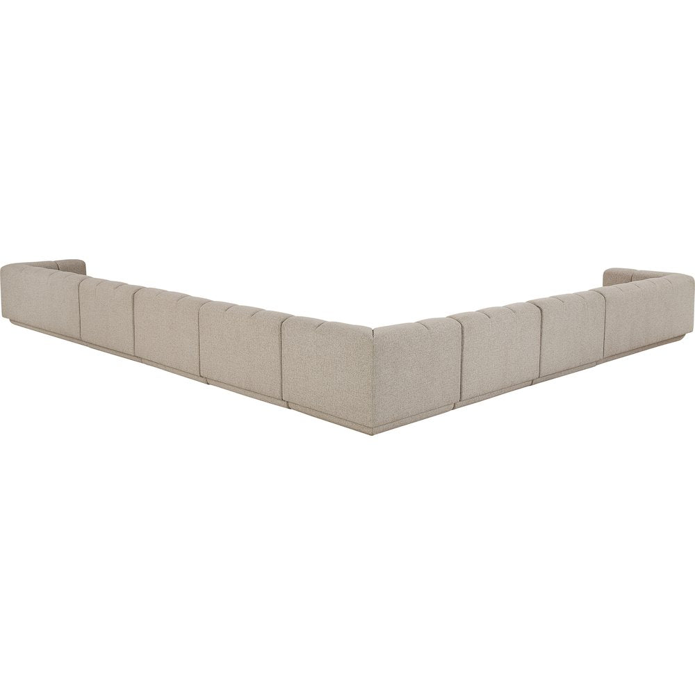 Modari Beige Fabric Upholstered 8pc. Modular Sectional