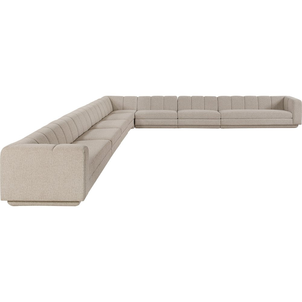 Modari Beige Fabric Upholstered 8pc. Modular Sectional