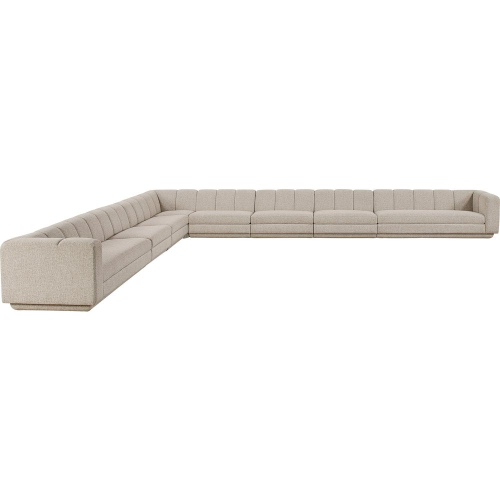 Modari Beige Fabric Upholstered 8pc. Modular Sectional