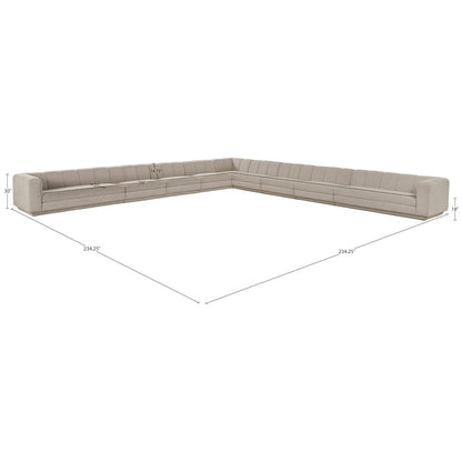 Modari Beige Fabric Upholstered 9pc. Modular Sectional