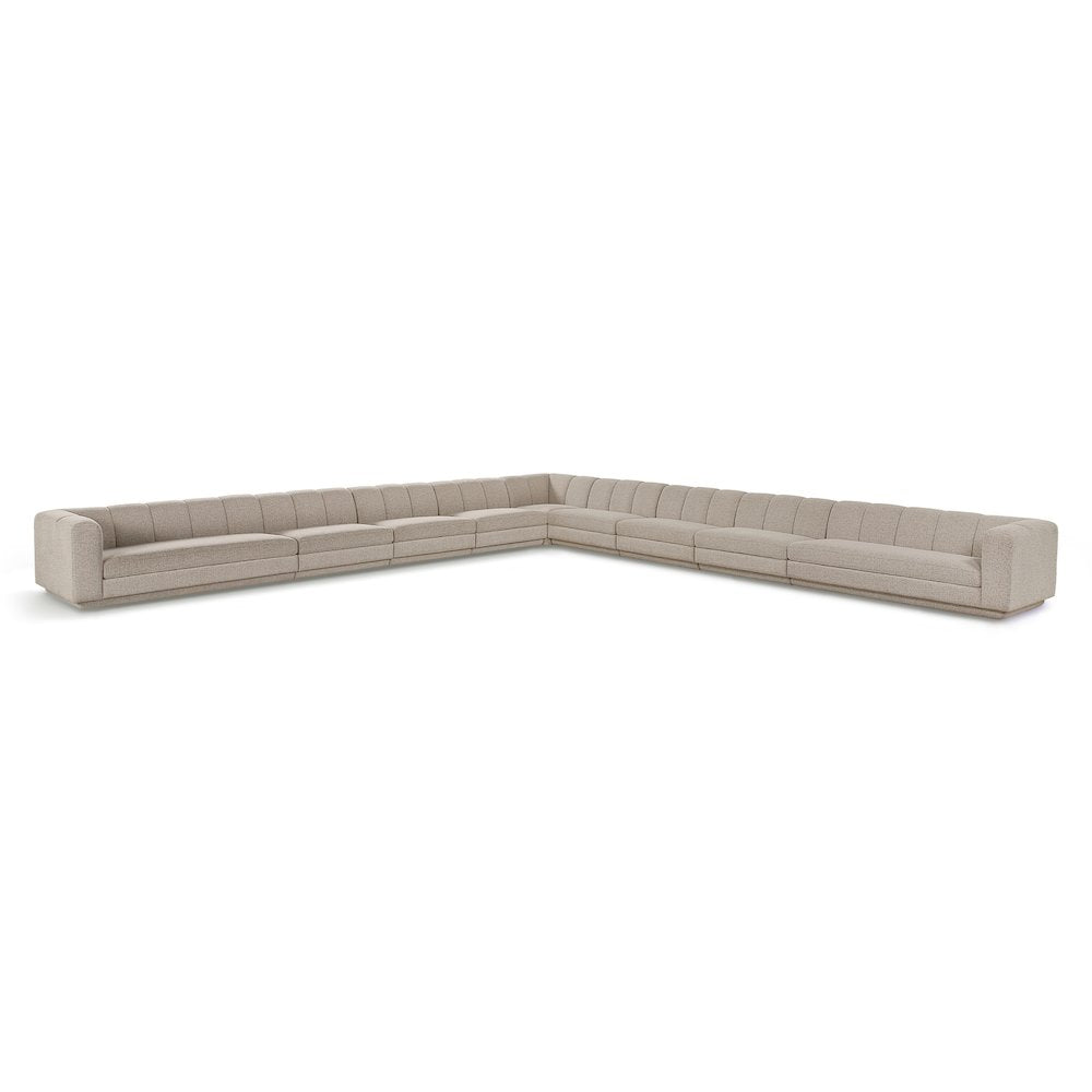 Modari Beige Fabric Upholstered 9pc. Modular Sectional