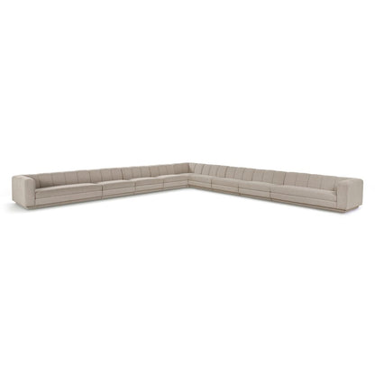 Modari Beige Fabric Upholstered 9pc. Modular Sectional