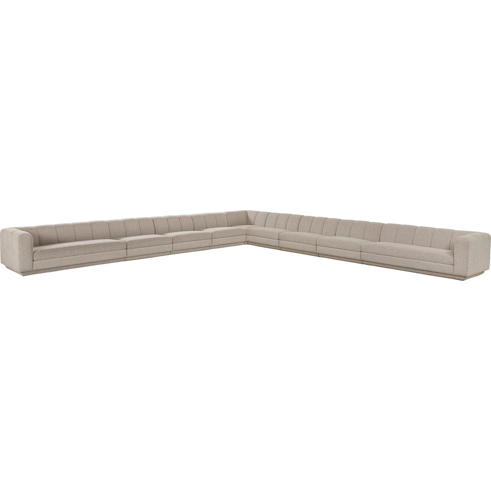 Modari Beige Fabric Upholstered 9pc. Modular Sectional
