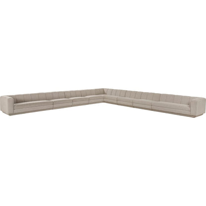 Modari Beige Fabric Upholstered 9pc. Modular Sectional