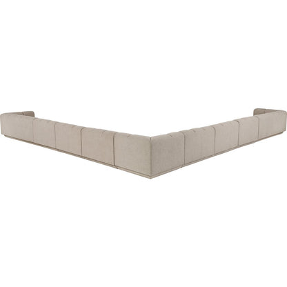 Modari Beige Fabric Upholstered 9pc. Modular Sectional