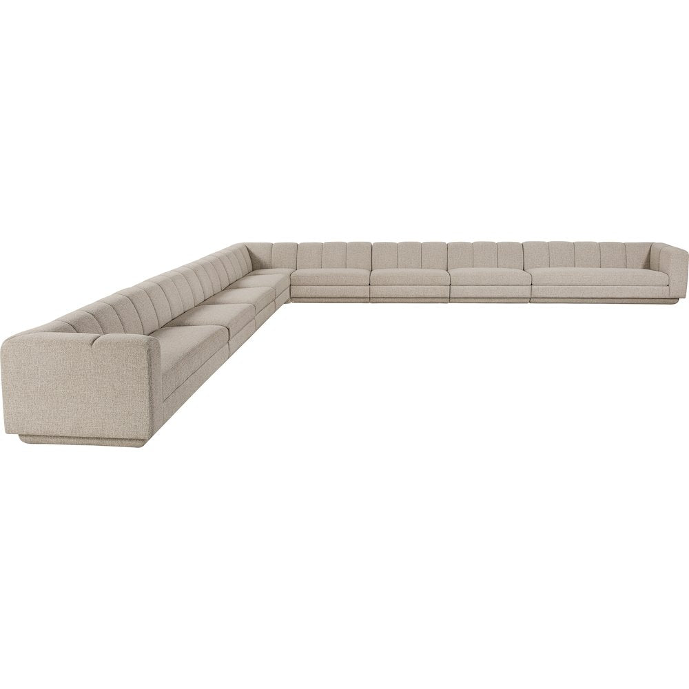 Modari Beige Fabric Upholstered 9pc. Modular Sectional
