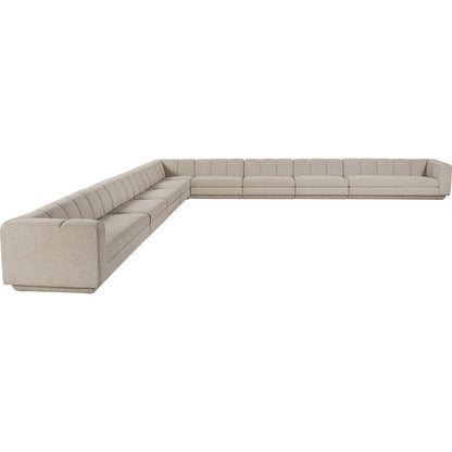 Modari Beige Fabric Upholstered 9pc. Modular Sectional