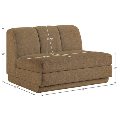 Modari Brown Fabric Upholstered Armless Chair