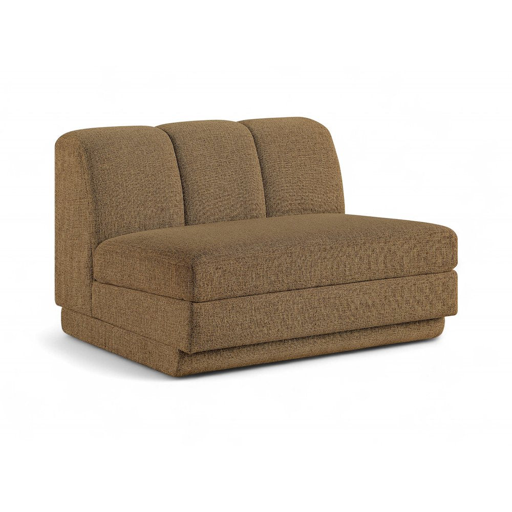 Modari Brown Fabric Upholstered Armless Chair