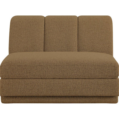 Modari Brown Fabric Upholstered Armless Chair