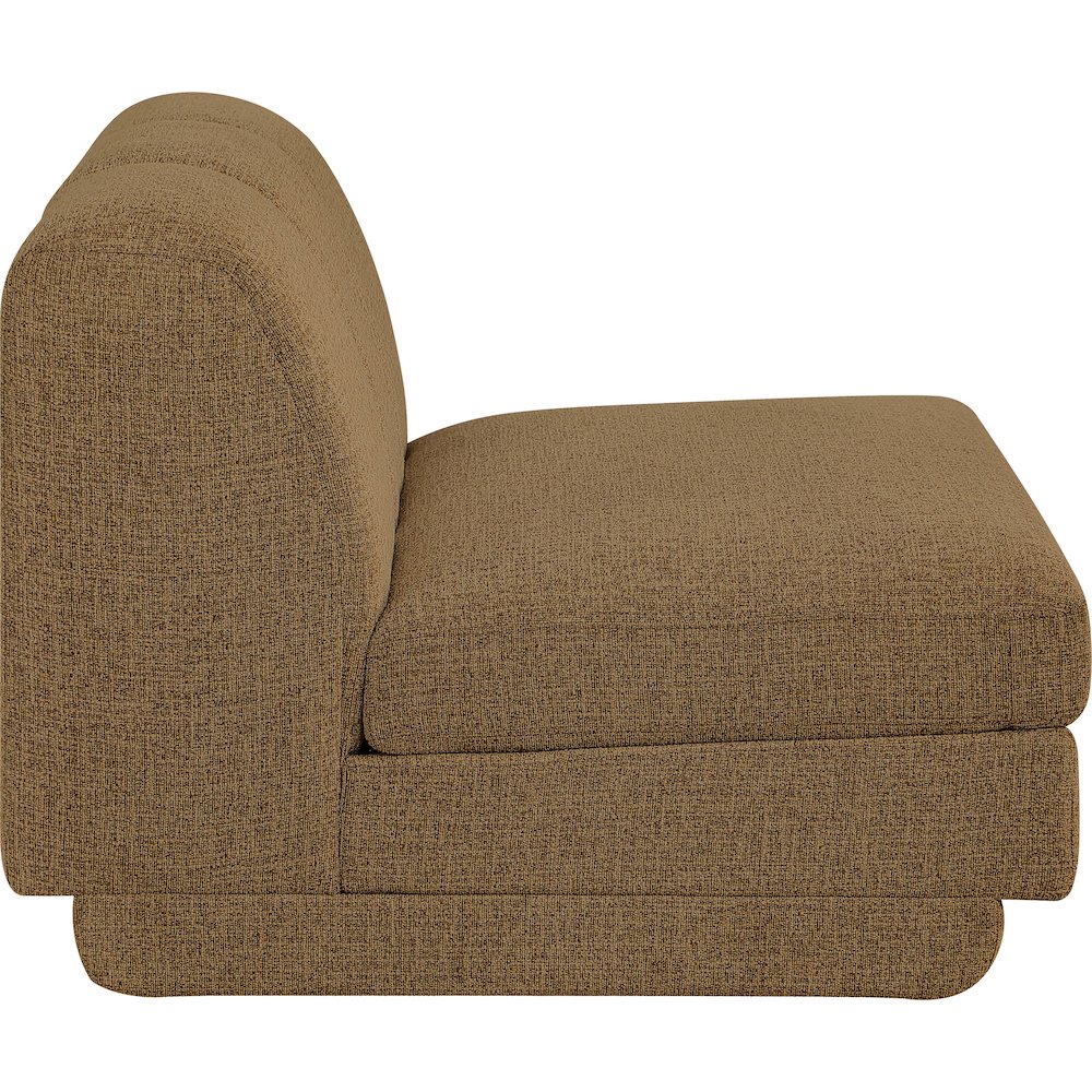 Modari Brown Fabric Upholstered Armless Chair