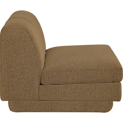 Modari Brown Fabric Upholstered Armless Chair