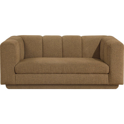 Modari 70.25" Brown Fabric Upholstered Loveseat