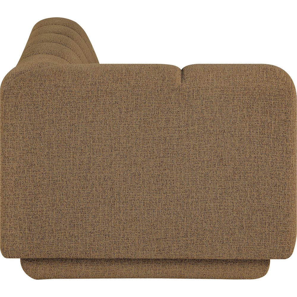 Modari 76.75" Brown Fabric Upholstered Left Arm Sofa