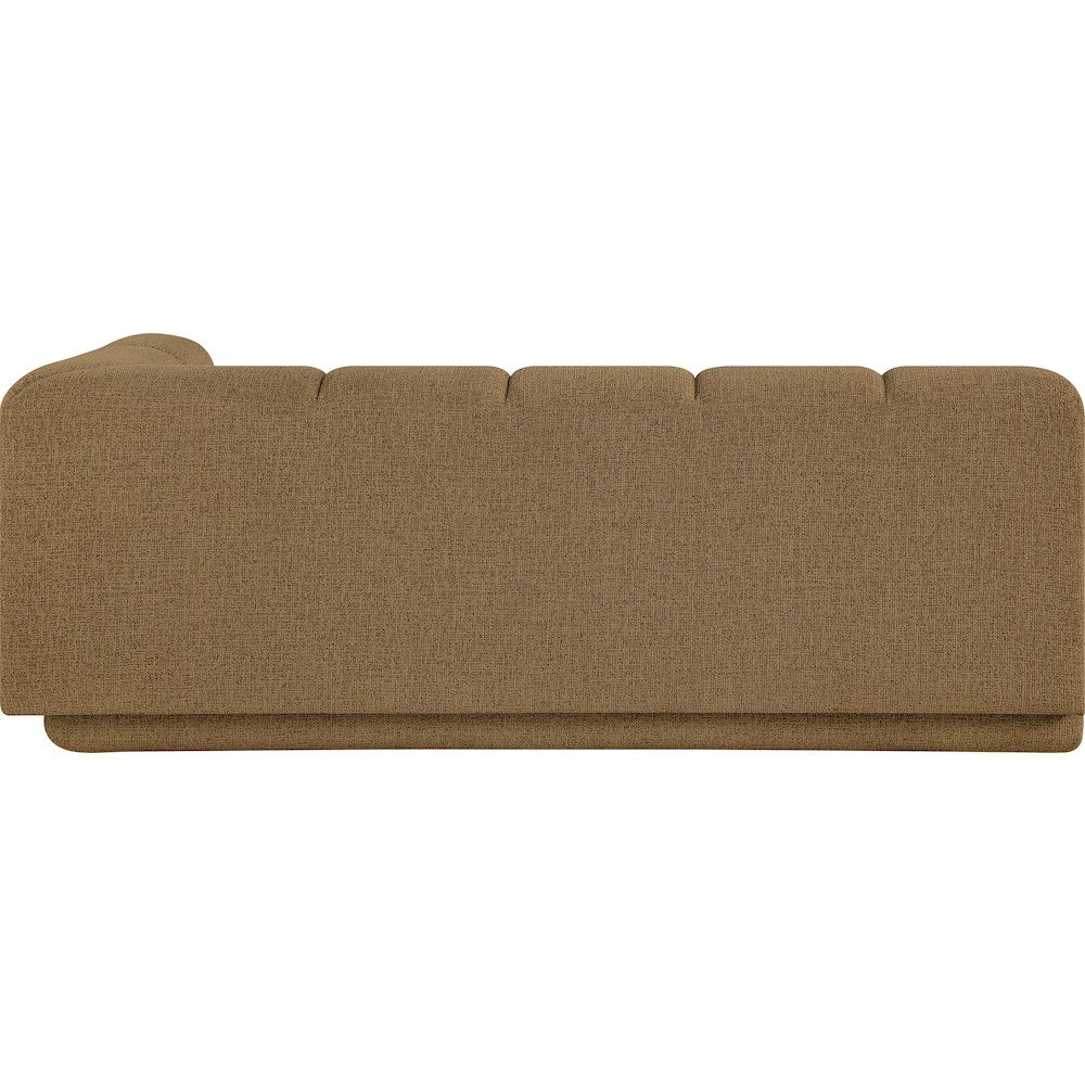 Modari 76.75" Brown Fabric Upholstered Right Arm Sofa