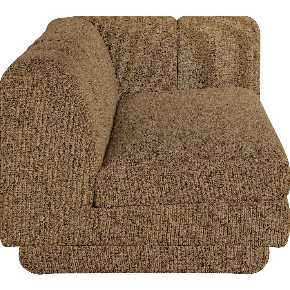 Modari 76.75" Brown Fabric Upholstered Right Arm Sofa