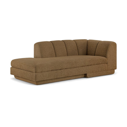 Modari Brown Fabric Upholstered Right Arm Chaise