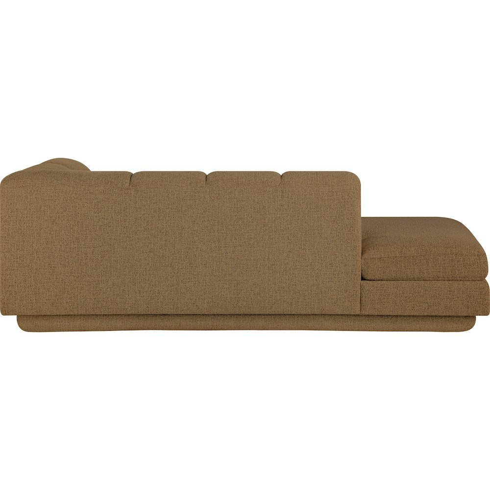 Modari Brown Fabric Upholstered Right Arm Chaise