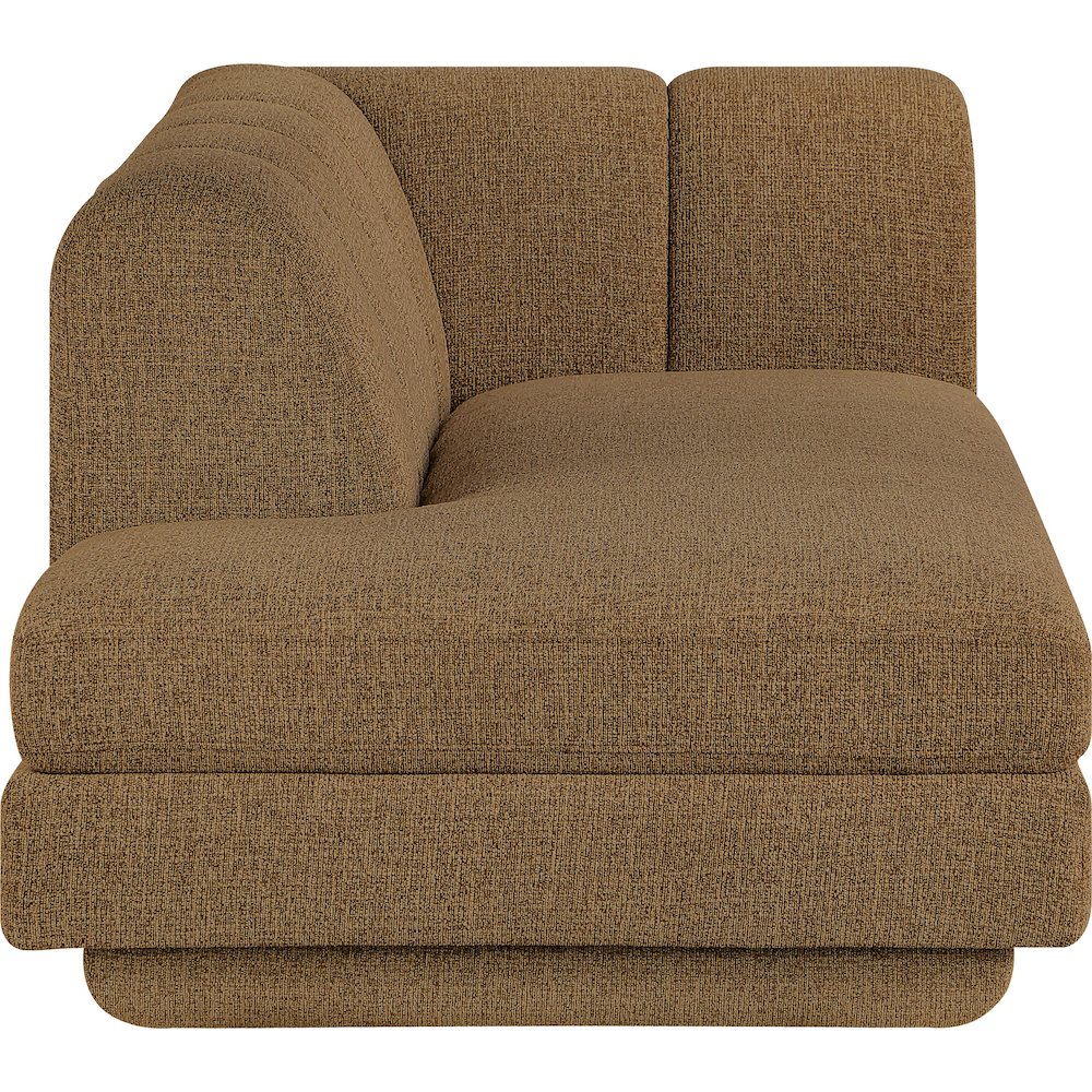 Modari Brown Fabric Upholstered Right Arm Chaise