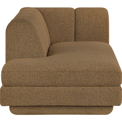 Modari Brown Fabric Upholstered Right Arm Chaise