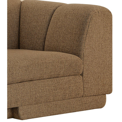 Modari Brown Fabric Upholstered Right Arm Chaise