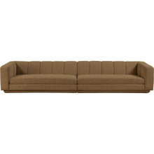 Modari Brown Fabric Upholstered 2pc. Modular Sofa