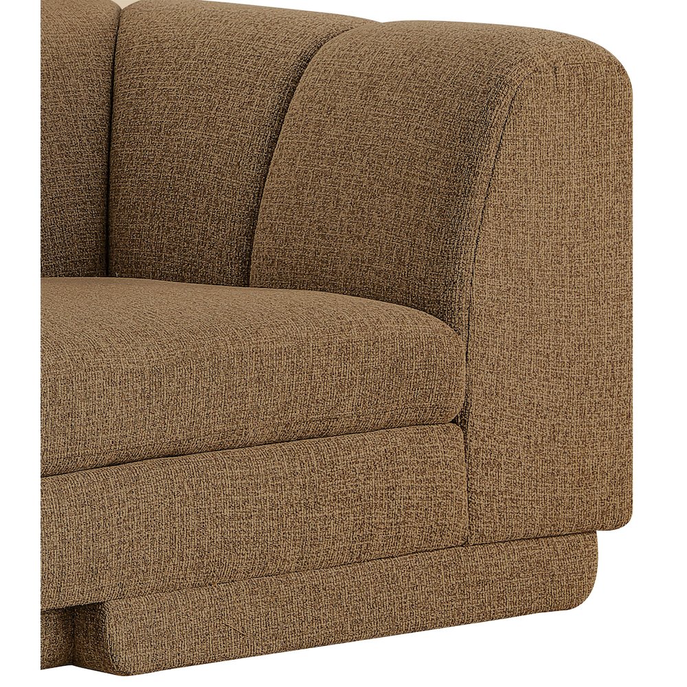 Modari Brown Fabric Upholstered 3pc. Modular Sofa