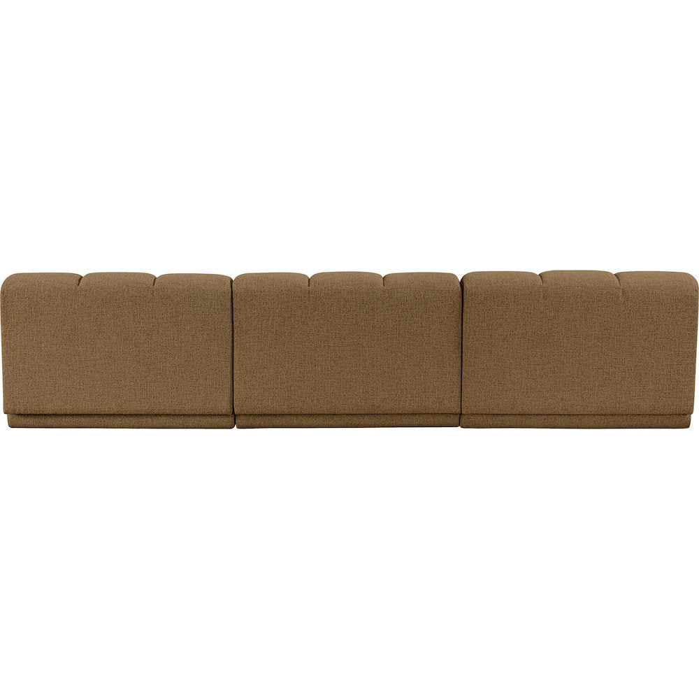 Modari Brown Fabric Upholstered 3pc. Modular Sofa