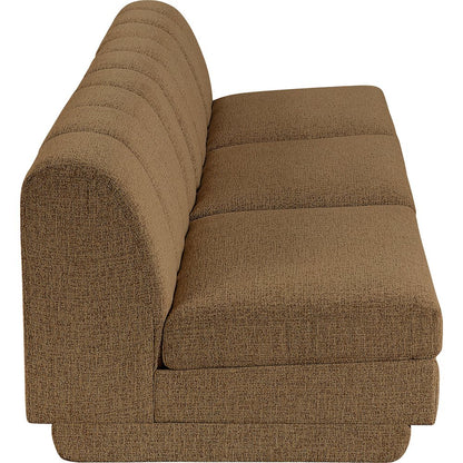 Modari Brown Fabric Upholstered 3pc. Modular Sofa