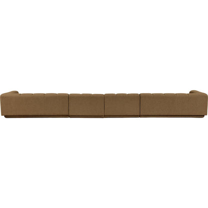 Modari Brown Fabric Upholstered 4pc. Modular Sofa
