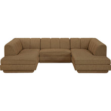 Modari Brown Fabric Upholstered 3pc. Modular Sectional