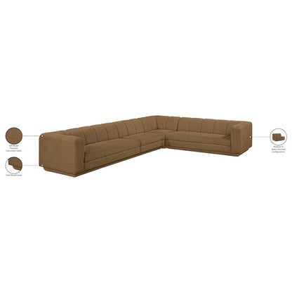 Modari Brown Fabric Upholstered 4pc. Modular Sectional