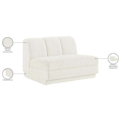 Modari Cream Fabric Upholstered Armless Chair