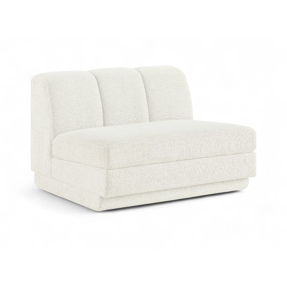 Modari Cream Fabric Upholstered Armless Chair